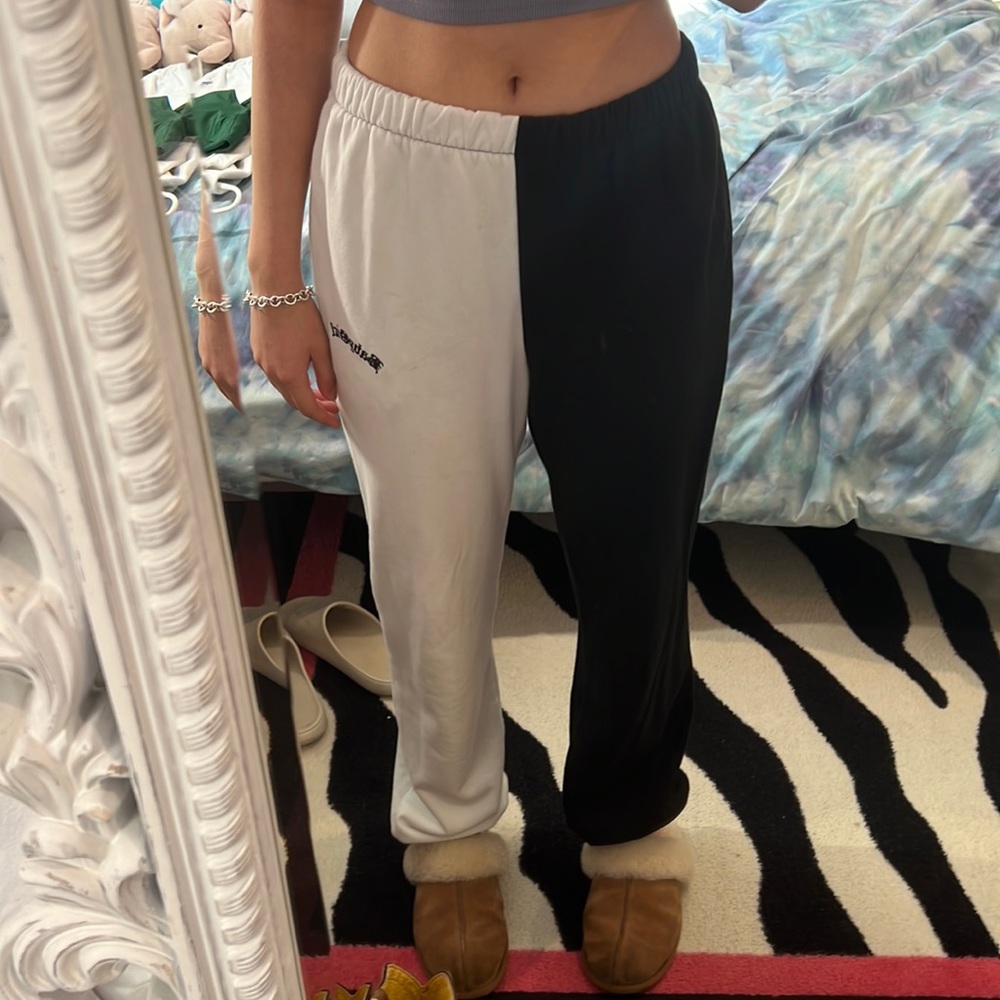 black and white Adika sweatpants